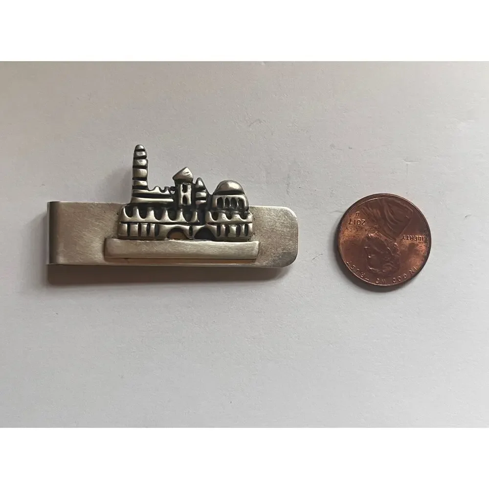 Judaica Sterling Silver 925 Handmade Jerusalem Money Clip